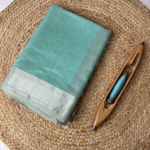 Maheshwari Handloom Silver Chatai M. Rasta Saree