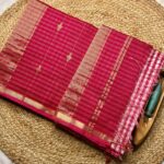 Maheshwari Checks Saree with Buti Palla Red