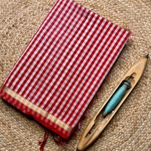 Maheshwari Checks Saree with Buti Palla Red