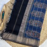 Maheshwari Handloom Silk Cotton Ajrak Print Saree