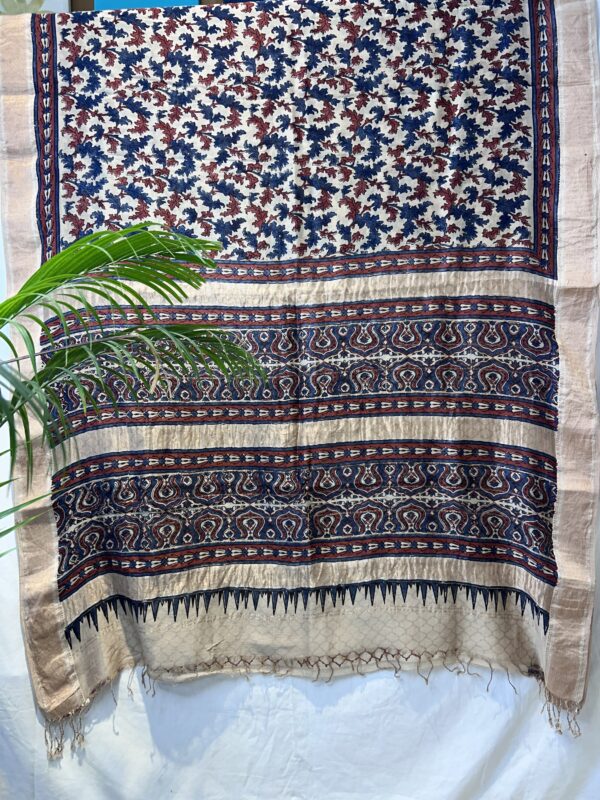 Maheshwari Handloom Silk Cotton Ajrak Print Saree