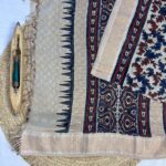 Maheshwari Handloom Silk Cotton Ajrak Print Saree