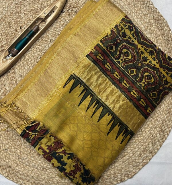 Maheshwari Handloom Silk Cotton Ajrak Print Saree