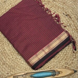 Garbh Reshmi Maheshwari Handloom Saree |Handwoven Silk by Cotton | Gagan Handloom