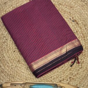 Garbh Reshmi Maheshwari Handloom Saree |Handwoven Silk by Cotton | Gagan Handloom